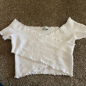 Hollister cross front smocked crop top